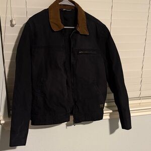 Zara Black Jacket with Brown Collar (Unisex)